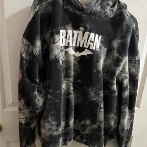 Batman Tie-Dye Crewneck Hoodie - Black & White